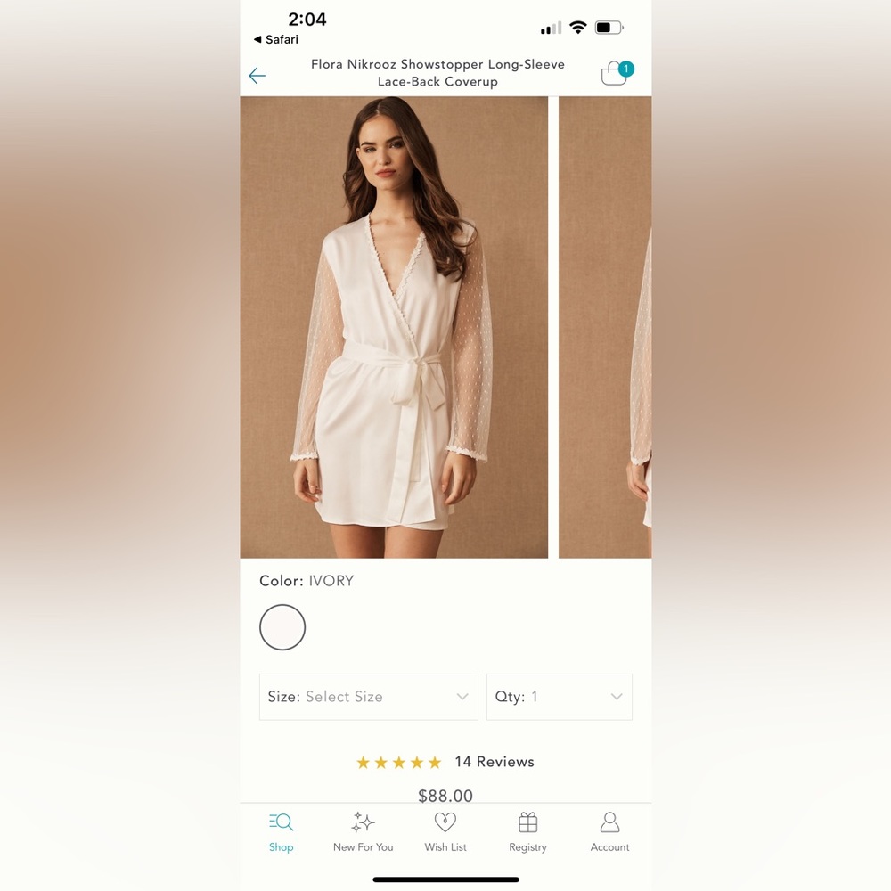 From Anthropologie. Bridal get ready robe
